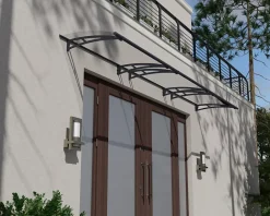 Auvent arrondi Aquila gris clair l.453,5 x P.91,5 x H.17,5 cm-Canopia by Palram Online