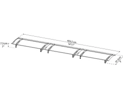 Auvent arrondi Aquila gris clair l.453,5 x P.91,5 x H.17,5 cm-Canopia by Palram Online