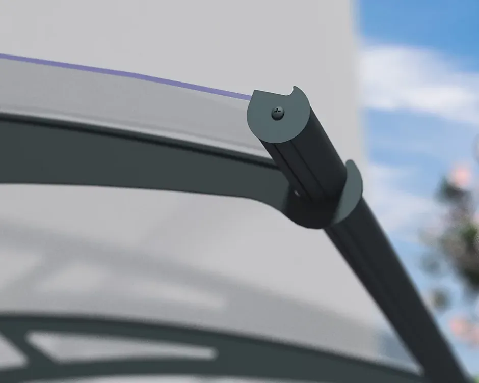 Canopia by Palram Auvent arrondi Aquila gris clair l.150,5 x P.91,5 x H.17,5 cm