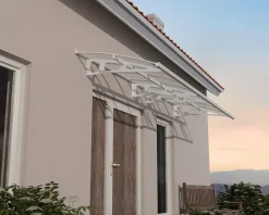 Auvent arrondi Bordeaux blanc l.447 x P.139 x H.33 cm-Canopia by Palram Sale