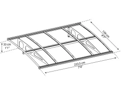 Canopia by Palram Auvent arrondi Bordeaux blanc l.223,5 x P.139 x H.33 cm