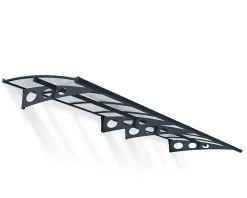 Auvent arrondi Herald gris l.447 x P.139 x H.33 cm-Canopia by Palram New