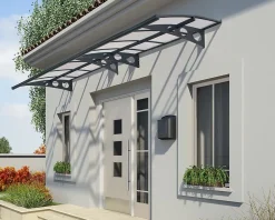 Auvent arrondi Herald gris l.447 x P.139 x H.33 cm-Canopia by Palram New