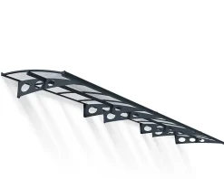 Auvent arrondi Herald gris l.670,5 x P.139 x H.33 cm-Canopia by Palram Clearance