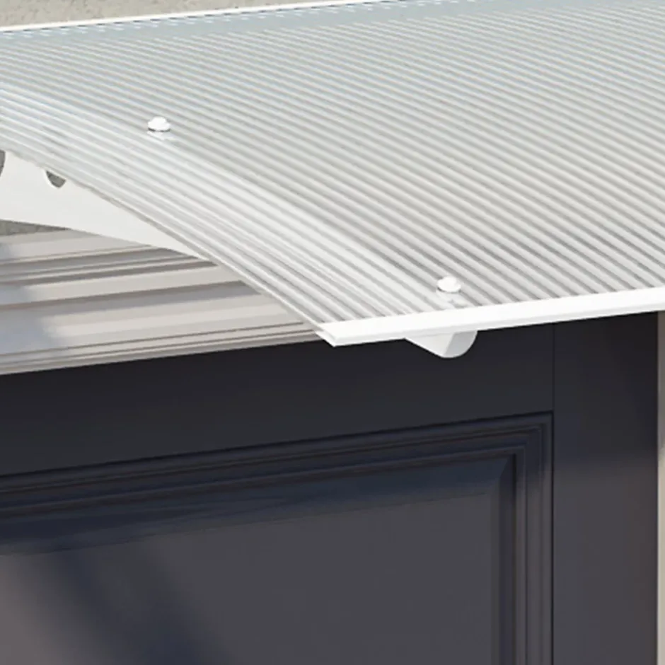 Auvent arrondi Lyra blanc l.135 x P.90,5 x H.15,5 cm-Canopia by Palram Online