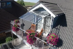 Canopia by Palram Auvent arrondi Vega gris clair l.200,5 x P.199,6 x H.26,1 cm