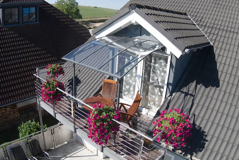 Canopia by Palram Auvent arrondi Vega gris clair l.200,5 x P.199,6 x H.26,1 cm