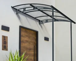 Canopia by Palram Auvent arrondi Vega gris clair l.200,5 x P.199,6 x H.26,1 cm