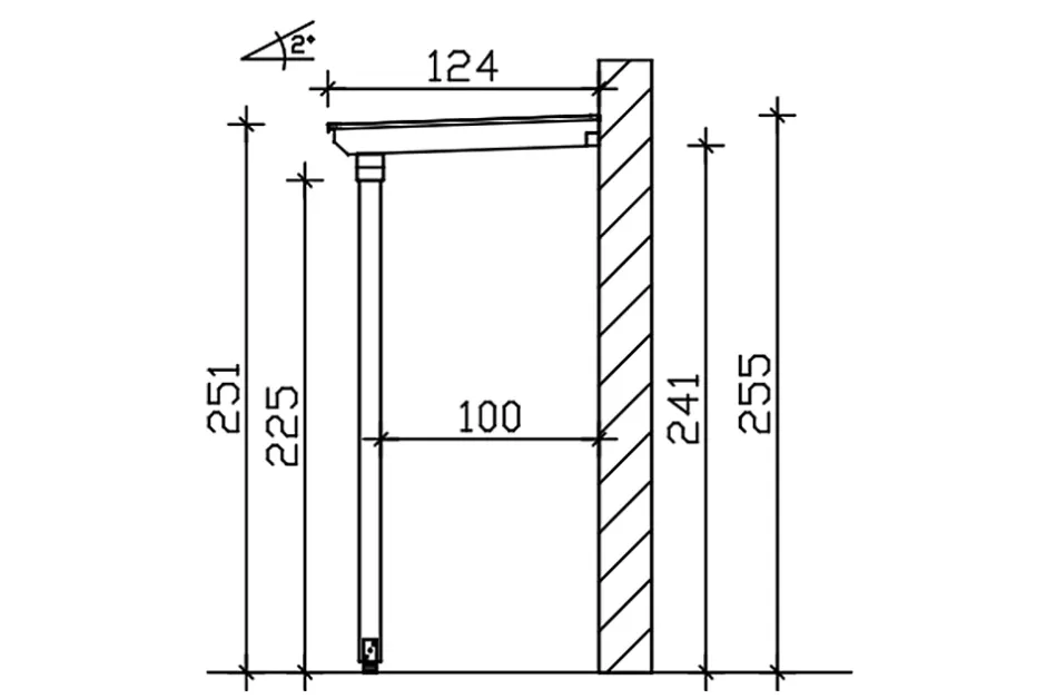 Skan Holz Auvent bois Anklam 1, 220 x 124 cm, épicéa, non traité