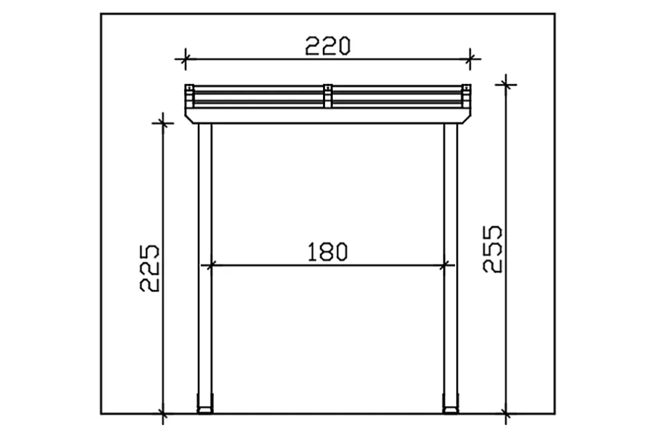 Skan Holz Auvent bois Anklam 1, 220 x 124 cm, épicéa, non traité