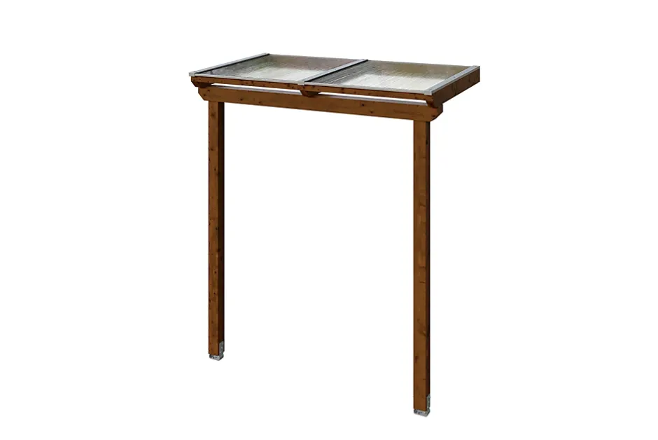 Skan Holz Auvent bois Anklam 1, 220 x 124 cm, épicéa, traitement coloré noyer