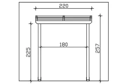 Skan Holz Auvent bois Anklam 2, 220 x 174 cm, épicéa, traitement coloré blanc