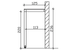 Skan Holz Auvent bois Fehmarn, 200 x 125 cm, épicéa, traitement coloré noyer
