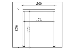 Skan Holz Auvent bois Fehmarn, 200 x 125 cm, épicéa, traitement coloré blanc