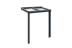 Auvent bois GREIFSWALD 216 x 135 cm, aluminium thermolaqué, thermolaqué gris foncé DB 703-Skan Holz Discount