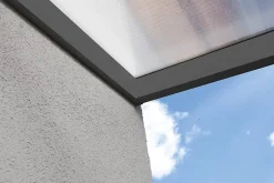 Auvent bois GREIFSWALD 216 x 135 cm, aluminium thermolaqué, thermolaqué gris foncé DB 703-Skan Holz Discount