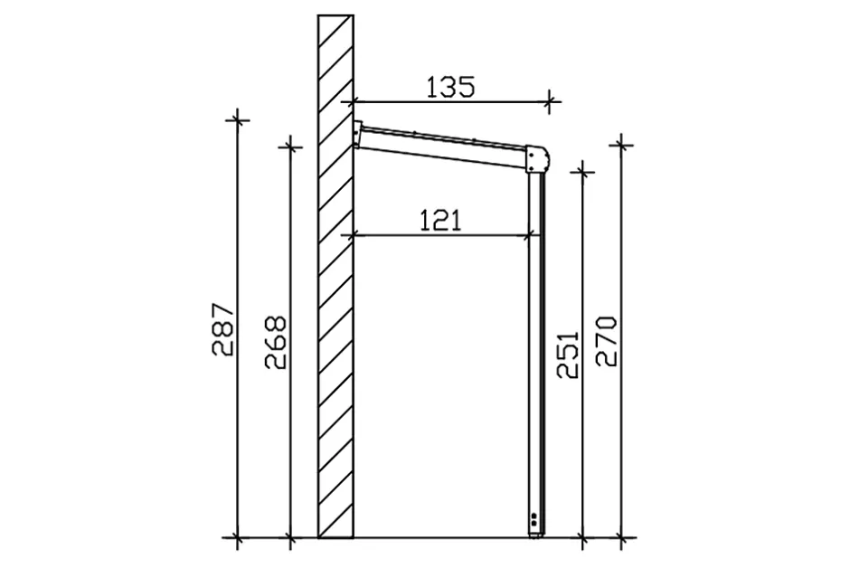 Auvent bois GREIFSWALD 216 x 135 cm, aluminium thermolaqué, thermolaqué gris foncé DB 703-Skan Holz Discount
