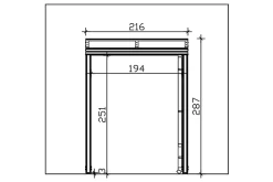 Auvent bois GREIFSWALD 216 x 135 cm, aluminium thermolaqué, thermolaqué gris foncé DB 703-Skan Holz Discount