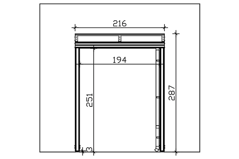 Auvent bois GREIFSWALD 216 x 135 cm, aluminium thermolaqué, thermolaqué gris foncé DB 703-Skan Holz Discount