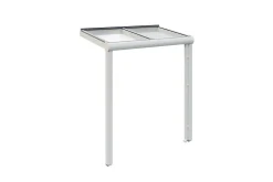 Skan Holz Auvent bois GREIFSWALD 216 x 135 cm, aluminium, thermolaqué blanc RAL 9016