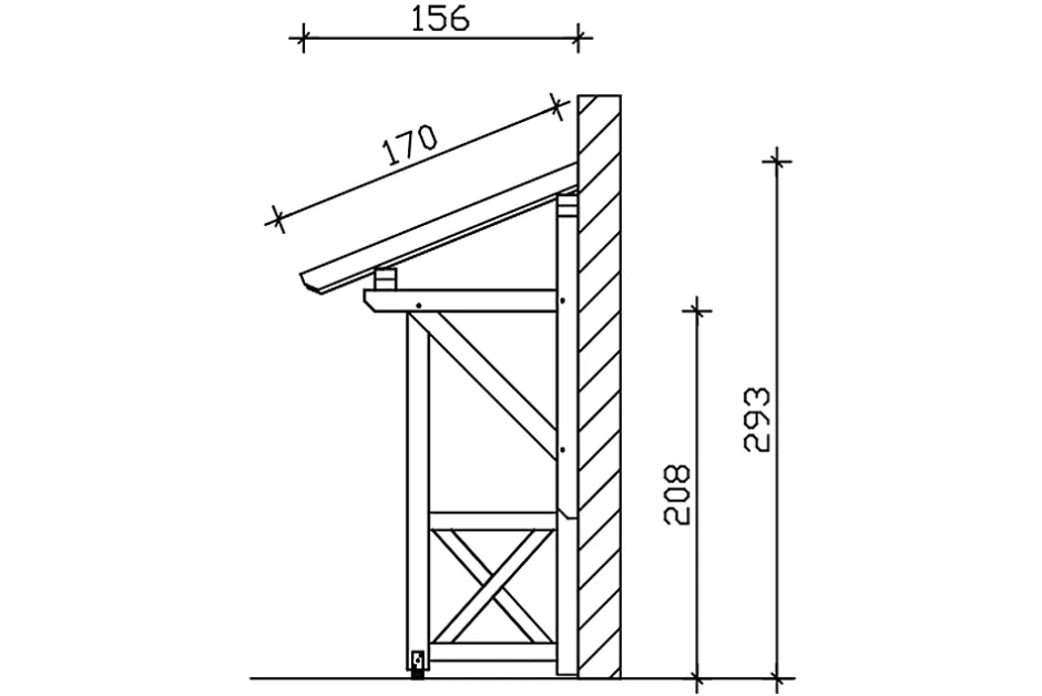 Auvent bois Paderborn 3, 242x156cm, épicéa, traitement coloré noyer-Skan Holz Sale