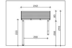 Auvent bois Paderborn 3, 242x156cm, épicéa, traitement coloré noyer-Skan Holz Sale