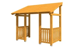 Auvent bois Paderborn 8, 336x202cm, épicéa, traitement coloré chêne clair-Skan Holz New
