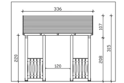Auvent bois Paderborn 8, 336x202cm, épicéa, traitement coloré anthracite-Skan Holz Hot