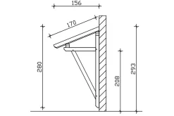Skan Holz Auvent bois Paderborn 2, 242x156cm, épicéa, traitement coloré chêne clair