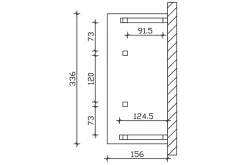 Auvent bois Paderborn 6, 336x156cm, épicéa, traitement coloré blanc-Skan Holz Discount
