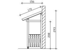 Auvent bois Paderborn 6, 336x156cm, épicéa, traitement coloré blanc-Skan Holz Discount