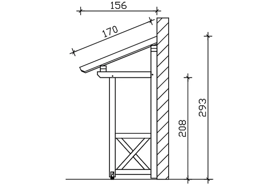 Auvent bois Paderborn 4, 242x156cm, épicéa, non traité-Skan Holz Hot