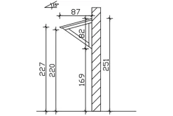 Auvent bois Poel, 148 x 87 cm, épicéa, non traité-Skan Holz Online