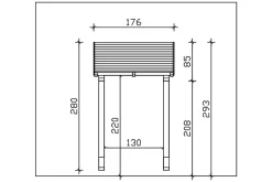 Auvent bois Potsdam 2, 176x156cm, épicéa, traitement coloré chêne clair-Skan Holz Outlet