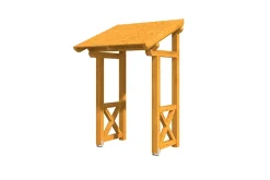 Auvent bois Potsdam 4, 176x156cm, épicéa, traitement coloré chêne clair-Skan Holz