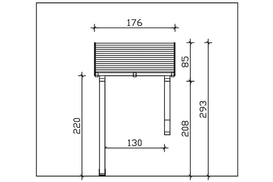 Skan Holz Auvent bois Potsdam 3, 176x156cm, épicéa, non traité