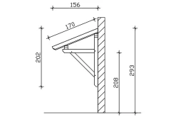 Auvent bois Potsdam 1, 176x156cm, épicéa, traitement coloré noyer-Skan Holz Discount