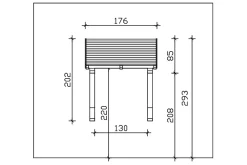 Auvent bois Potsdam 1, 176x156cm, épicéa, traitement coloré noyer-Skan Holz Discount