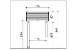 Skan Holz Auvent bois Potsdam 3, 176x156cm, épicéa, traitement coloré blanc