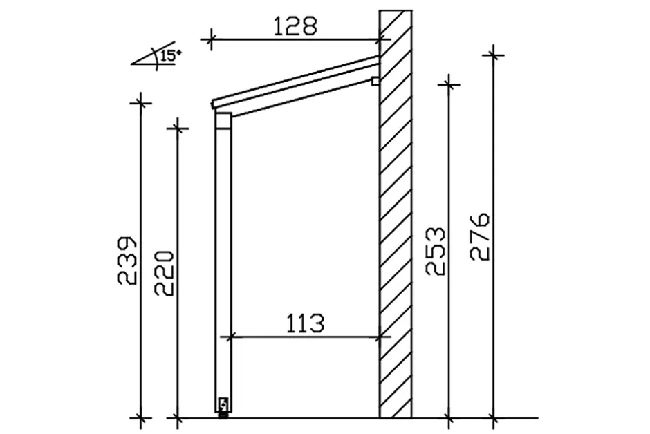 Auvent bois Prerow, 203 x 128 cm, épicéa, non traité-Skan Holz Sale