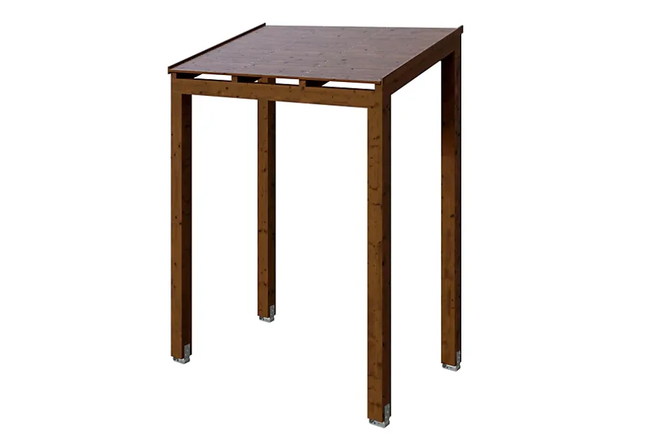 Skan Holz Auvent bois Putbus, 203 x 128 cm, épicéa, traitement coloré noyer