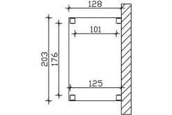 Skan Holz Auvent bois Putbus, 203 x 128 cm, épicéa, traitement coloré noyer