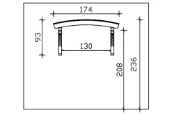 Skan Holz Auvent bois Rostock 174x80cm, épicéa, traitement coloré anthracite