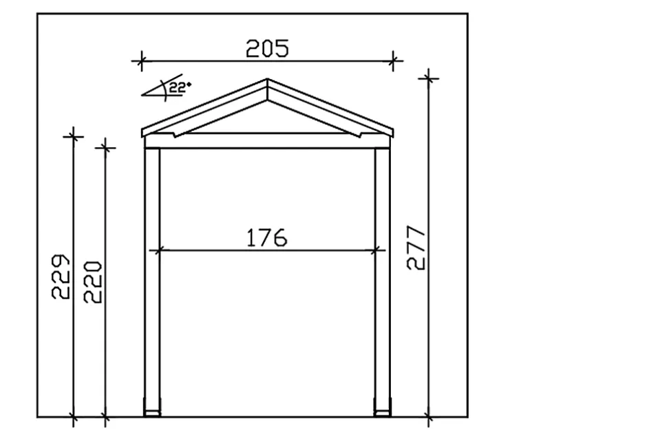 Auvent bois Sellin, 205 x 127 cm, épicéa, traitement coloré noyer-Skan Holz Best