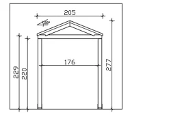 Auvent bois Sellin, 205 x 127 cm, épicéa, traitement coloré blanc-Skan Holz Best