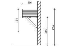 Skan Holz Auvent bois Siegen 1, 247x116cm, épicéa, traitement coloré chêne clair
