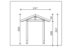 Auvent bois Siegen 2, 247x116cm, épicéa, traitement coloré blanc-Skan Holz Outlet