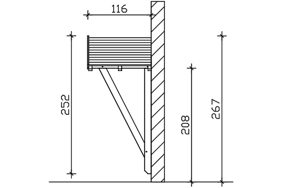Skan Holz Auvent bois Siegen 2, 247x116cm, épicéa, non traité