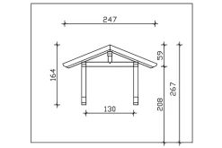 Auvent bois Siegen 1, 247x116cm, épicéa, traitement coloré anthracite-Skan Holz Clearance