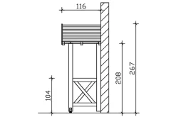 Auvent bois Siegen 4, 247x116cm, épicéa, non traité-Skan Holz